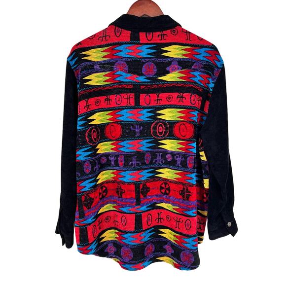 Chicos Design Vintage 2 Large Wearable Art Jacket Coat Blouse Shirt Top Abstract - Picture 7 of 7